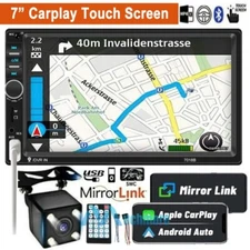 7" Car Stereo Radio Double Din Carplay Android 12 GPS WiFi Touch Screen FM + Cam