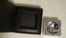 Chrome Table Top Ashtray 4"  x 4"  x 1-3/8" with Black Felt Base New in Box