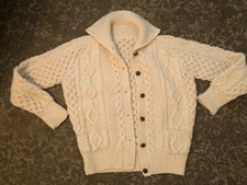 Vintage Irish Fisherman Cable Knit Wool Sweater - New