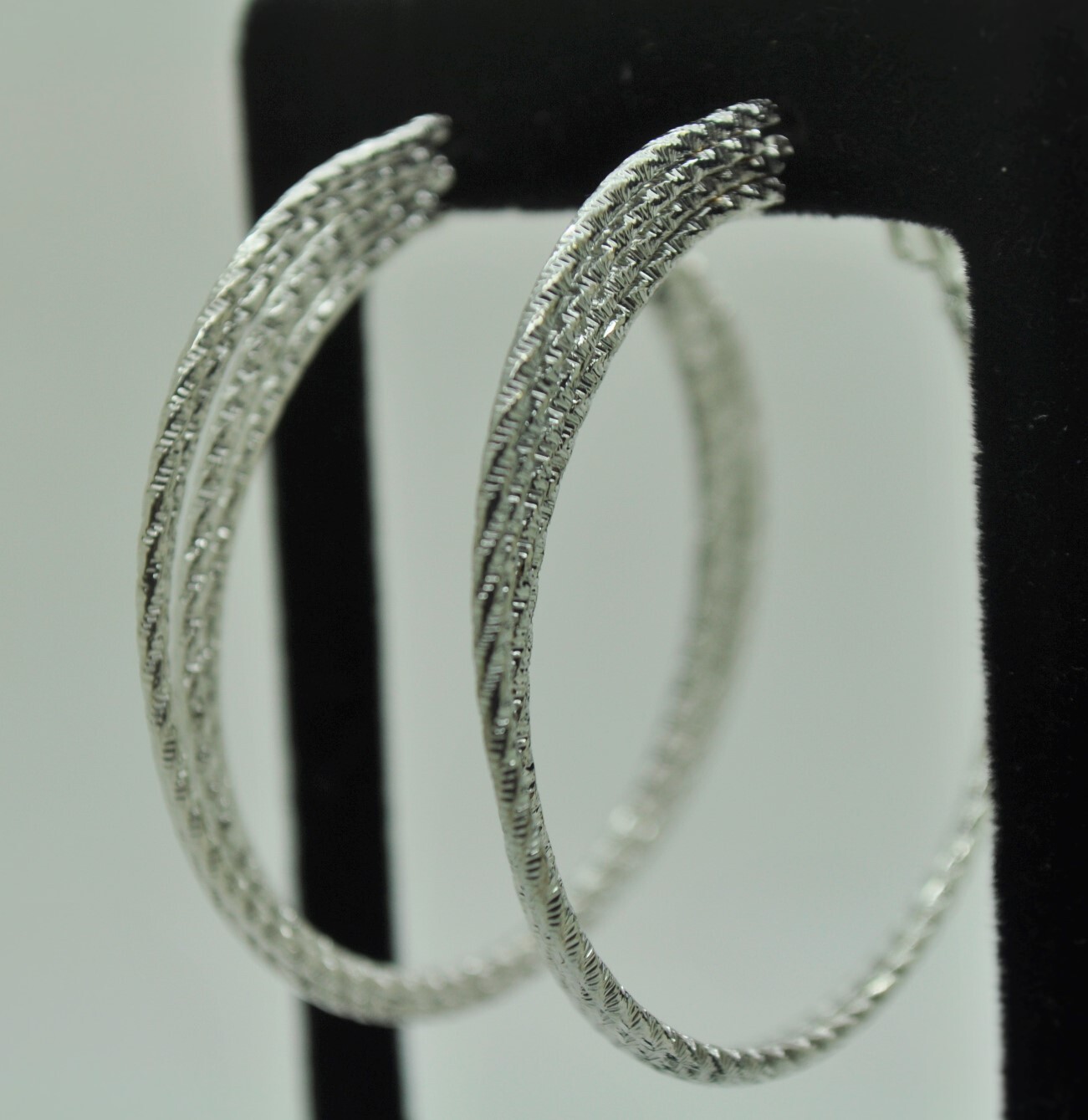 Wholesale Jewelry Lot 6 Pairs silver color 2.25 inch Hoop fashion earrings eBay