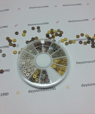 4mm Tibetan Daisy Flower Spacer Beads Jewelry Finding Mixed Color in storage box
