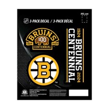 Boston Bruins Centennial 100th 1924-2024 Logo - Set Of 3 Sticker Sheet