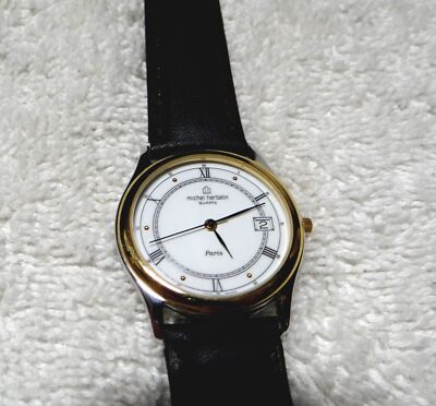 Wristwatch, Men's, Michel Herbelin, Stainless, Leather, Swiss 7 Jewel, France