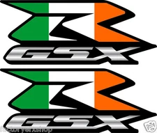 2 Custom Ireland Flag GSXR Decals Stickers 600 1000 hayabusa Irish 750