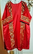 Red Satin American Deacon Dalmatic with Stole Size Large 52" Long UL NEW