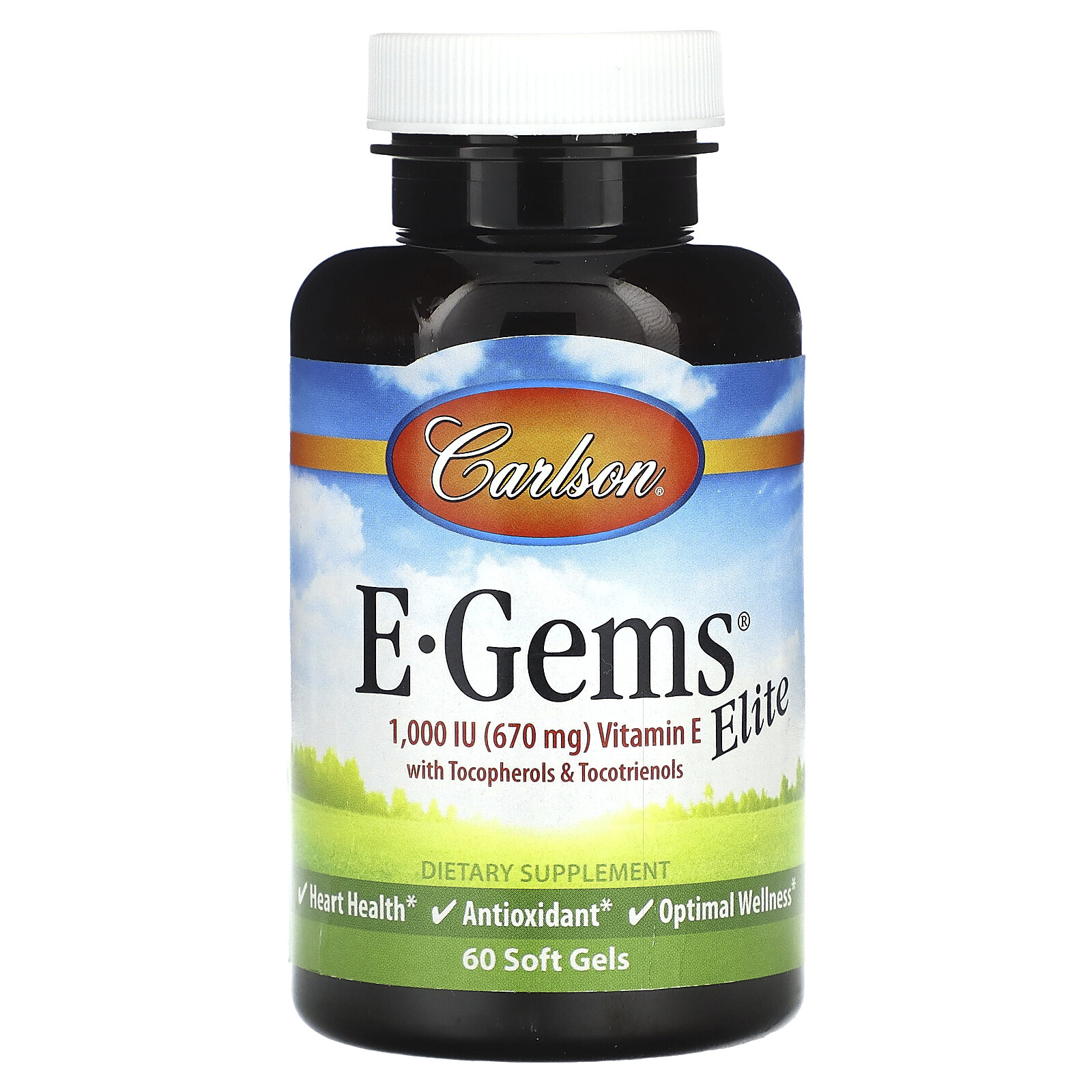 E-Gems Elite, витамин Е с токоферолами и токотриенолами, 670 мг (1000 МЕ), 60