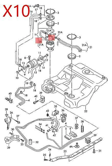 Original AUDI VW A4 Avant S4 quattro A6 allroad qu. S6 X10 SELLO. ANILLO 4B0201844 Foto 2 de 2