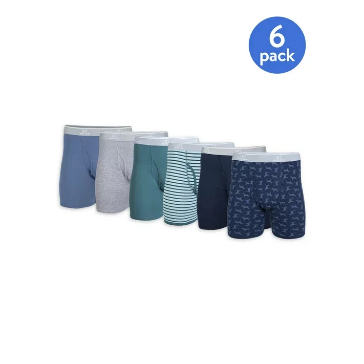 George Men s Covered Waistband Regular Leg Boxer Briefs 6 Pack eBay