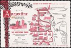 Vintage placemat THE SIGHTSEEING TRAINS map pictured St Augustine Florida exc+ — photo 1
