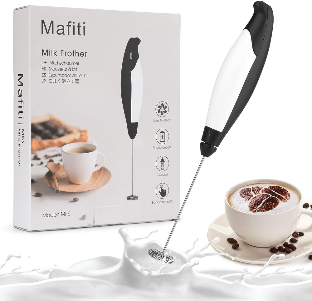 Milk Frother Coffee Frother Bigger Handle Handheld Electric for Milk Foaming,...