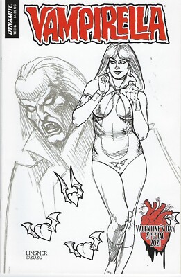 VAMPIRELLA VALENTINE'S DAY SPECIAL 2021 LINSNER 1 in 20 VARIANT SKETCH COVER  NM