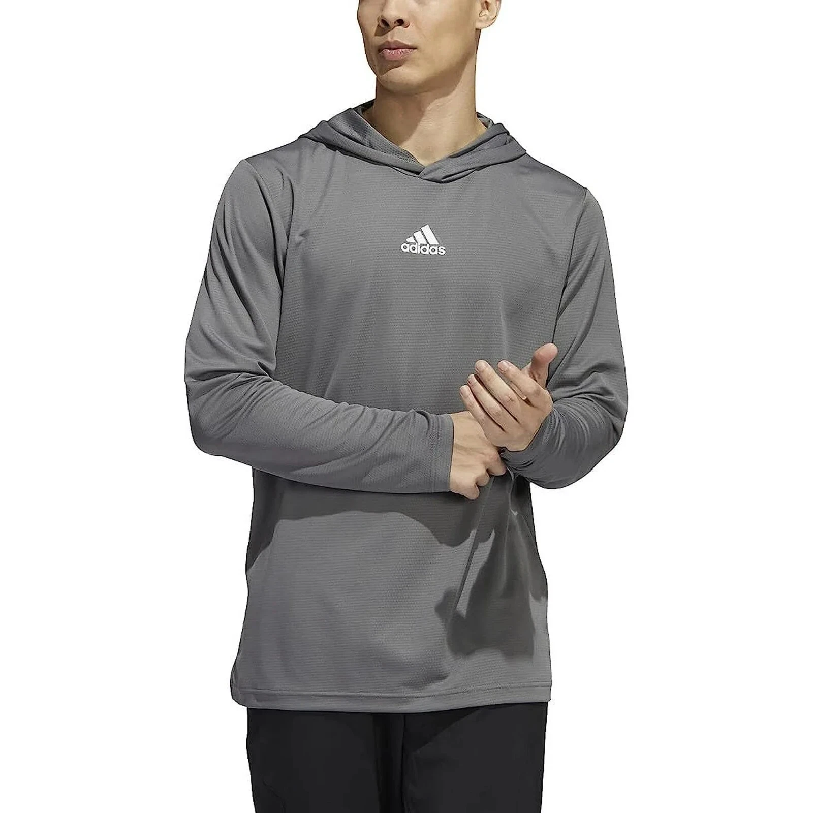 Adidas Stadium Heat.RDY Mens Longsleeve Hoodie- 3XL Grey/ White