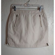 J Crew Zip Pocket Canvas Cotton Linen Mini Skirt Stone Beige Sz 2