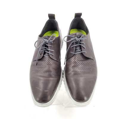 Ecco Mens St.1 Hybrid Lite Oxford Shoes Leather Gray 45 US 11 Lace up