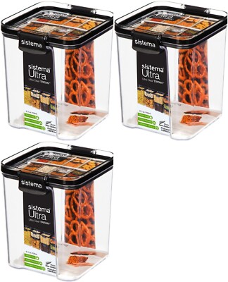 3 Pack Sistema Ultra Tritan Container 920ML Plastic Food Storage