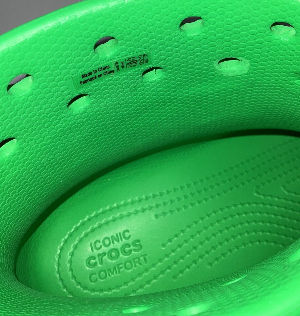Crocs Classic Crush Waterproof Green Grass Rain Boots Men Size 6