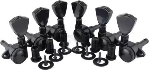 Guitar Locking Tuners (3L + 3R Handed) - 1:21 Models Rear Lock String Tuning Key