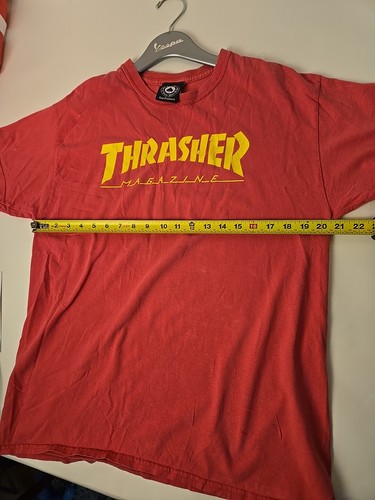 Thrasher Magazine T-Shirt Mens Size Large Hot Pink Yellow Print Y2k Skateboard - Picture 3 of 7