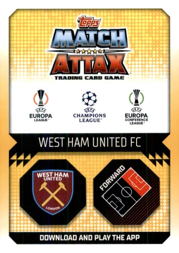 2022-23 Topps Match Attax UEFA #63 Michail Antonio MATCH WINNER - Picture 2 of 2