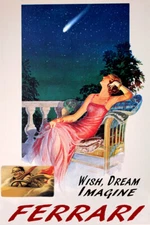 Wish Dream Imagine Driving A Ferrari Italian Car Vintage Poster Repro FREE S/H