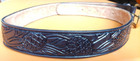 Carved leather belt, 34, black, excellent condition — photo 2
