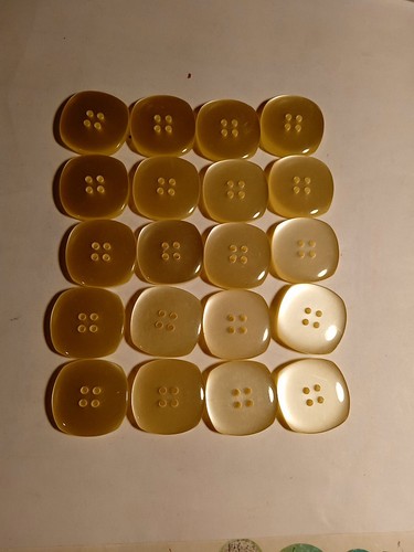 Lot De 19 Boutons De Couture Noirs Et Transparents 21mm - Ancien Stock Occasion | Boutons Vintage Pour Vêtements