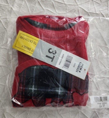 Eddie Bauer Kids Unisex Pajama Set Top Red Thermal Long Sleeve Bear Theme NWT - Picture 18 of 26