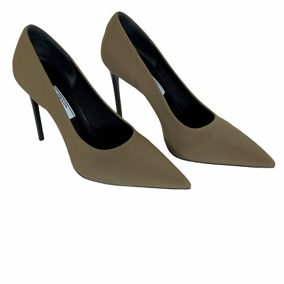 Prada Collection 1I228L Tessuto Tech Women's Green High Heel Stiletto pumps shoe