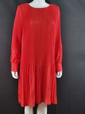 b young BYIDAROSE Pleated Occasion Dress Office Party Red EU 38 UK 10 NYT