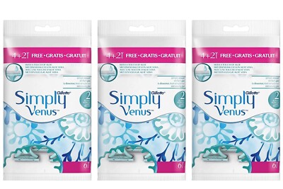   Gillette Simply Venus 2 Klingen Damen Rasierer Lady Einwegrasierer 18 Stück  