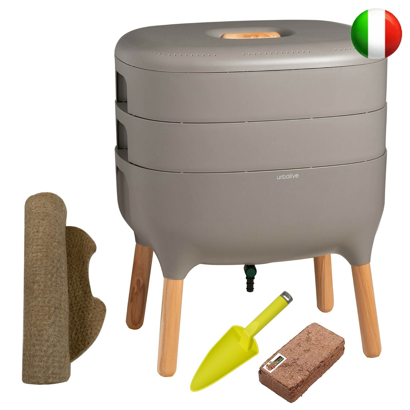 Vermicompostaggio Urbalive Grigio I Kit Completo