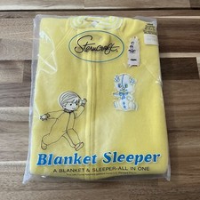 Vintage Sterncraft Yellow Blanket Sleeper Size Large 2-3 Years Made In USA NWT
