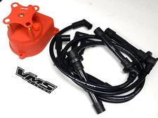 DISTRIBUTOR CAP & SPARK PLUG WIRE KIT FOR 99-00 HONDA CIVIC B16 EK BLACK