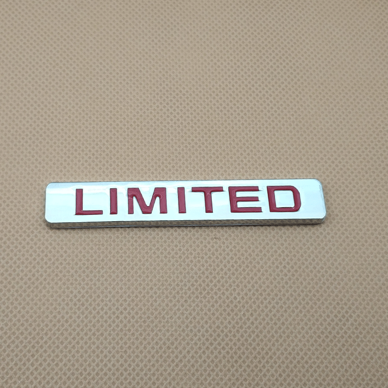 Metal LIMITED Badge Silver & Red Side Door Fender Trunk Car Emblem