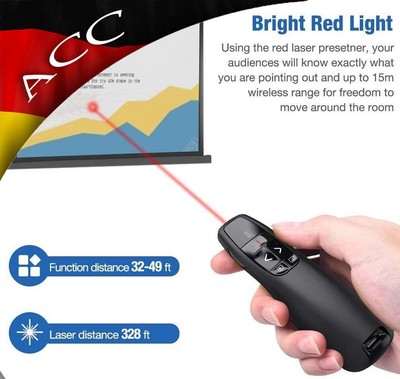 2.4 GHz USB Presenter Powerpoint Clicker Präsentation Fernbedienung Wireless -