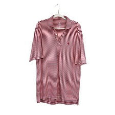 Turtleson Golf Polo Shirt Red Tour Performance Striped Mens Size M