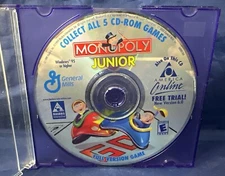 Monopoly Junior PC CD-Rom Win Vintage Hasbro General Mills -Full Version