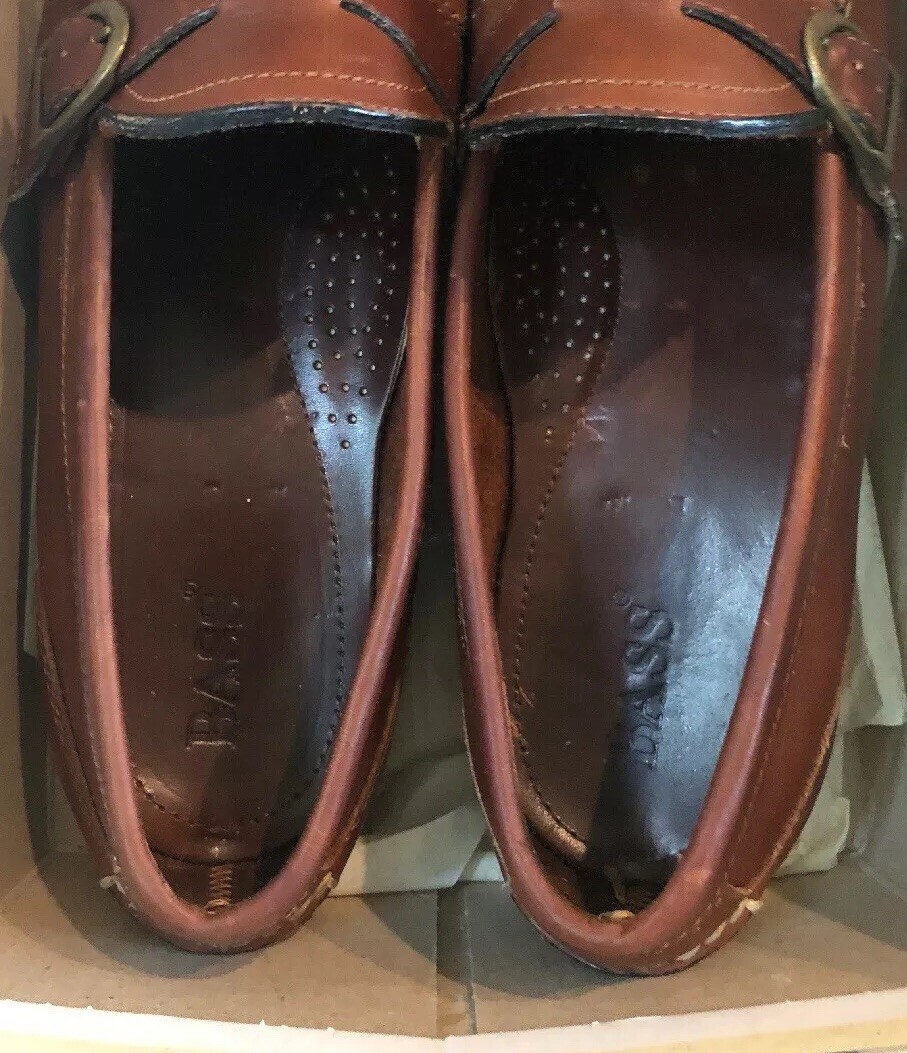 BASS Leather Buckle Loafers Kiltie Fringe Hutch Shoes Men display picture 2