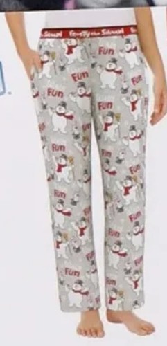 Frosty The Snowman Womens Velour Sleep Pants With Pockets Large 12-14 - Picture 4 of 5