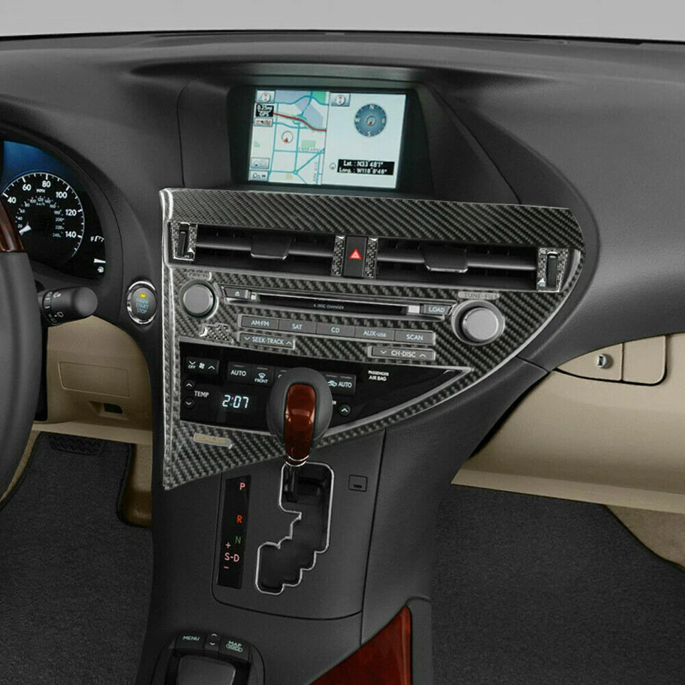 Acabamento interno de fibra de carbono para painel de CD para 2010-2012 Lexus RX350 RX450h - Imagem 2 de 4