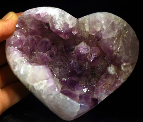 Geoda corazón de ágata amatista de 5 pulgadas 2,3 lb, ¡Brasil! AM541 - Imagen 3 de 6