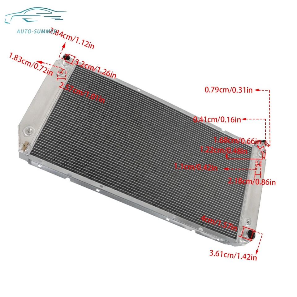 4 Row 62mm Radiator 1988-1999 For Chevy GMC C/K C1500 C2500 C3500 Truck 5.7L V8 - Image 2 of 4