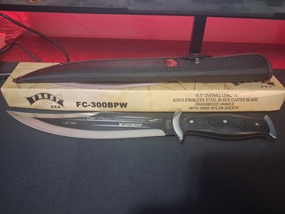 FROST CUTLERY FC-300BPW 15.5'' BLACK STAINLESS STEEL BOWIE STYLE KNIFE 1 OF 500