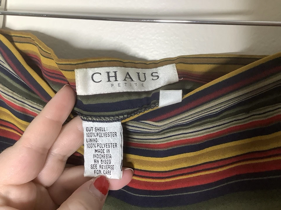 复古 Chaus 条纹铅笔裙 4 码 — 第 4/4 张图片