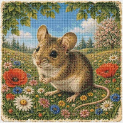 Hausmaus Im Sommer gezählt Kreuzstich