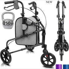 Vive Mobility 3 Wheel Walker - Three Wheeled Rollator for Seniors, Black