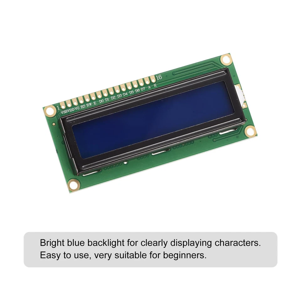 LCD 1602 Affichage Module 5V, Bleu Affichage Écran Rétroéclairage Adaptateur - Photo 4/4