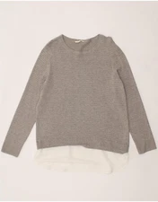 ESPRIT Womens Boat Neck Jumper Sweater UK 18 XL Grey Cotton BN17