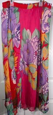 Vintage Choices Maxi Skirt Womens L Pink Floral Cottagecore Colorful Boho Hippie