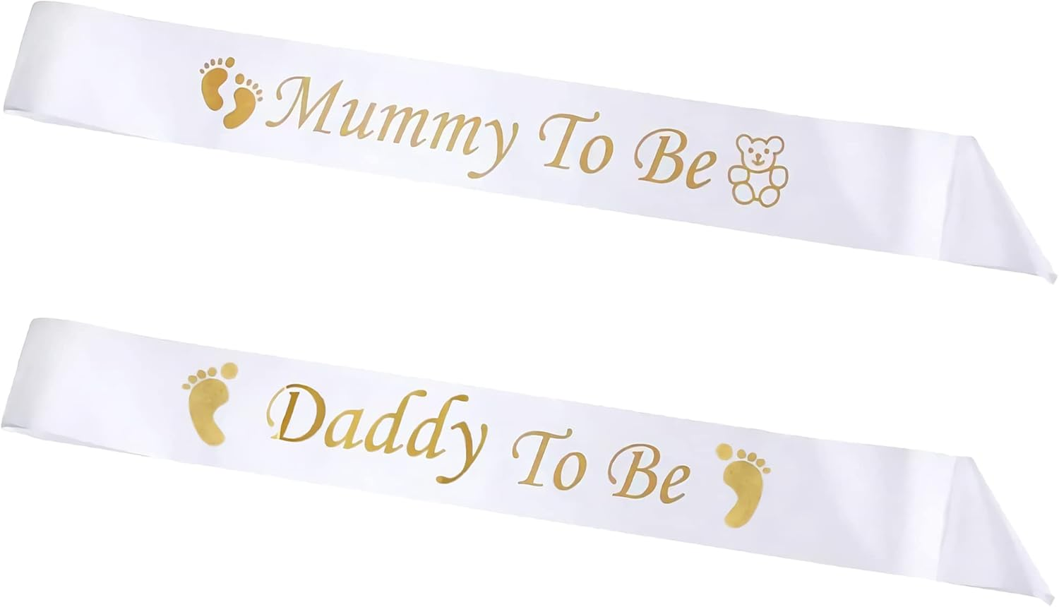 Mummy and Daddy to Be Sash Set - Baby Shower Party Supplies and Decoration for G